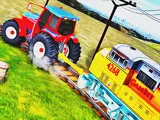 Chained Tractor Towing Train Simulator